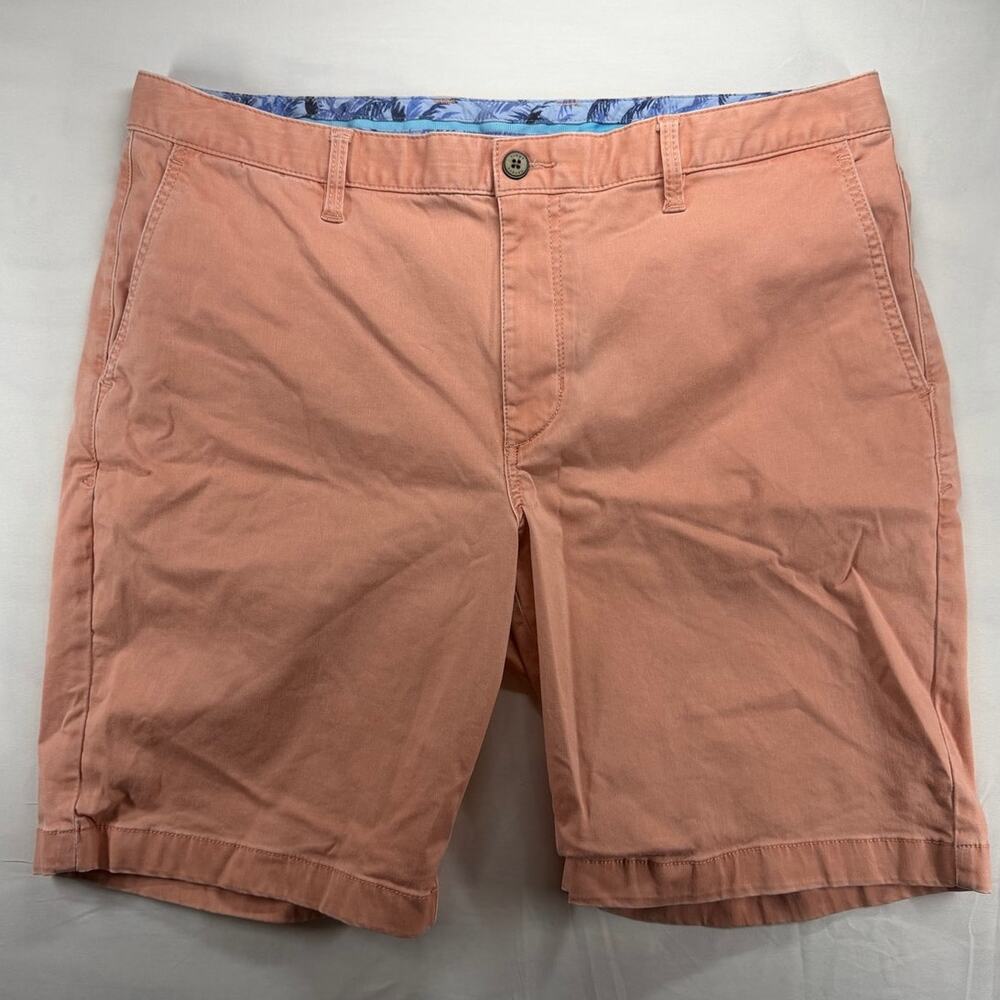 Tommy Bahama Mens Size 38 Peach Coral Tencel Cotton Stretch Chino Shorts